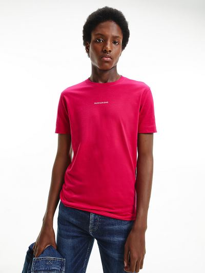 Calvin Klein Ruhák HU172173 | Calvin Klein CK The Basics Slim Organic Cotton Férfi Póló Rózsaszín
